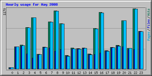 Hourly usage for May 2008